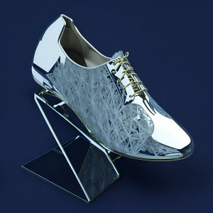 Ultra clear shoe stand z shape riser display