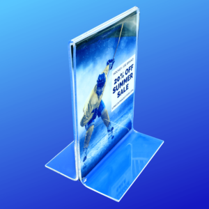Double sided acrylic sign holder made from extra thick acrylic